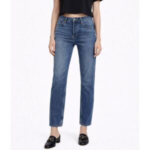 Re/Done High Rise Ankle Crop Jeans Mid70s Blue Women’s Size 25 Button Fly